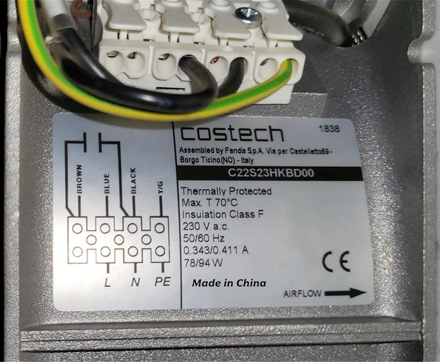 Alt view image 2 of 4 - 1 PCS C22S23HKBD00 230V 0.343/0.411A 78/94W 225×225×80mm Cooling Fan