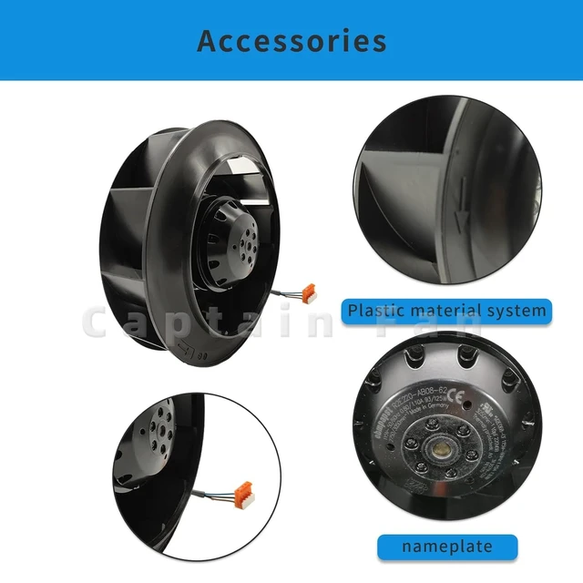 Alt view image 3 of 4 - 1 PCS R2E220-AB08-62 Fan R2E220-AB08-62 115VAC 0.8/1.1A Centrifugal Fan
