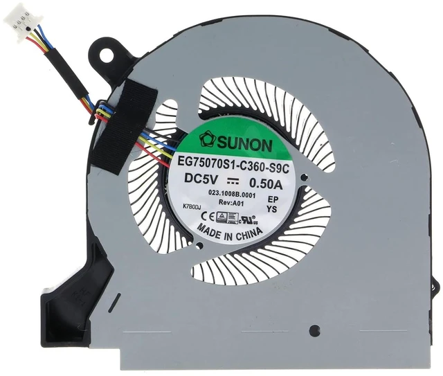 Alt view image 4 of 6 - CPU&GPU Cooling Fan EG75070S1-C350-S9C for Acer Nitro V17 VN7-793G EG75070S1-C360-S9C EG75070S1-C350-S9C