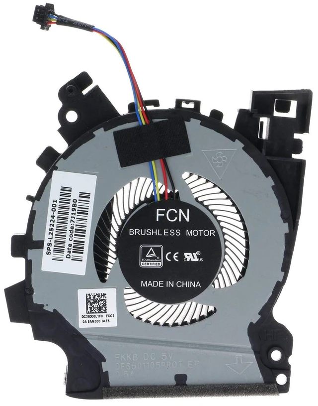 Alt view image 3 of 6 - CPU&GPU Cooling Fan for HP ZBook 15v G5 Mobile Workstation L25223-001 L25224-001