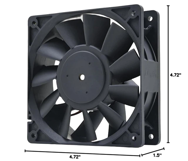 Alt view image 2 of 2 - 1 PCS PFB1224UHE-8F53 PFB1224UHE 24V 2.40A 48W 120×120×38mm 2-Wire Cooling Fan