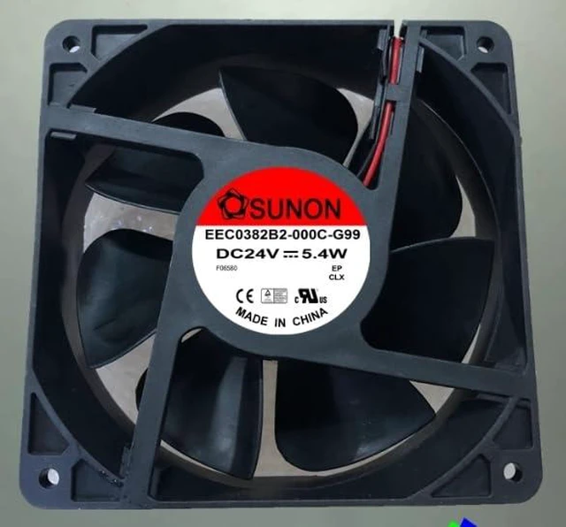 Main image of 1 PCS EEC0382B2-000C-G99 DC24V 5.4W 120×120×38mm 2-Wire Cooling Fan