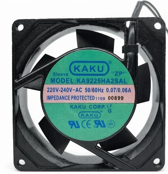 Main image of 1 Pcs KA9225HA2SAL 220/240V 0.07/0.06A 92×92×25mm 2-Wire Cooling Fan