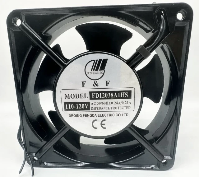 Main image of 1 Pcs FD12038A1HS 110-120V 0.24/0.21A 120×120×38mm 2-Wire Cooling Fan