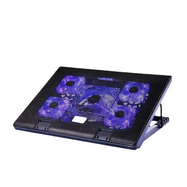 Alt view image 5 of 5 - Gaming Laptop Cooling Pad with 5 Fans, Multi-Angle Adjustable Notebook Cooler Stand, Dual Switch Control Heavy-Duty Cooling Base