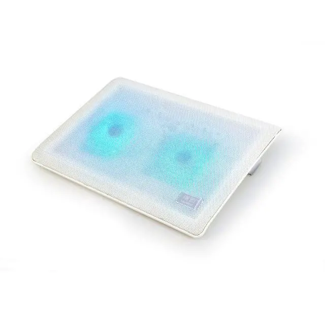 Alt view image 3 of 4 - Silent Dual Fan Laptop Cooling Pad, Ultra Slim Notebook Cooler Stand for 14-15.6 Inch, Quiet Portable Laptop Cooling Base with 2 Fans