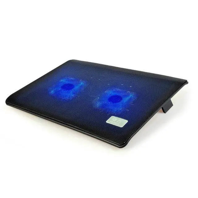 Alt view image 4 of 4 - Silent Dual Fan Laptop Cooling Pad, Ultra Slim Notebook Cooler Stand for 14-15.6 Inch, Quiet Portable Laptop Cooling Base with 2 Fans