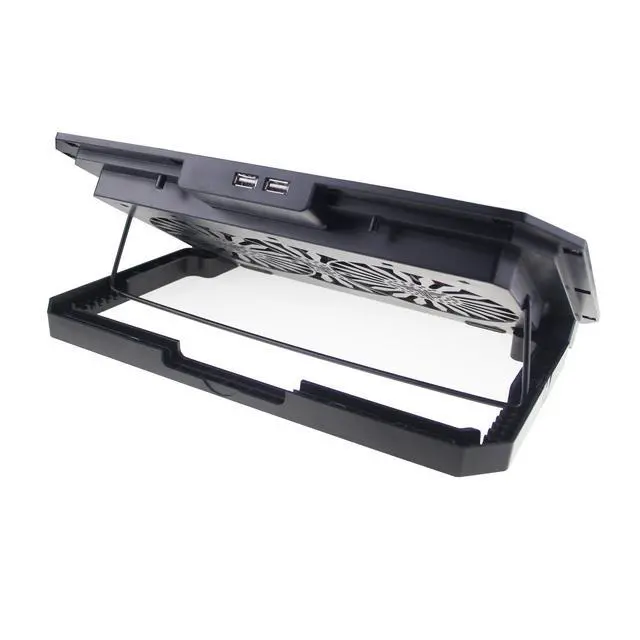 Alt view image 4 of 5 - RGB Laptop Cooling Pad with Dual Fan, 7-Level Adjustable Height Notebook Cooler Stand with Phone Holder, Silent Gaming Laptop Cooling Base