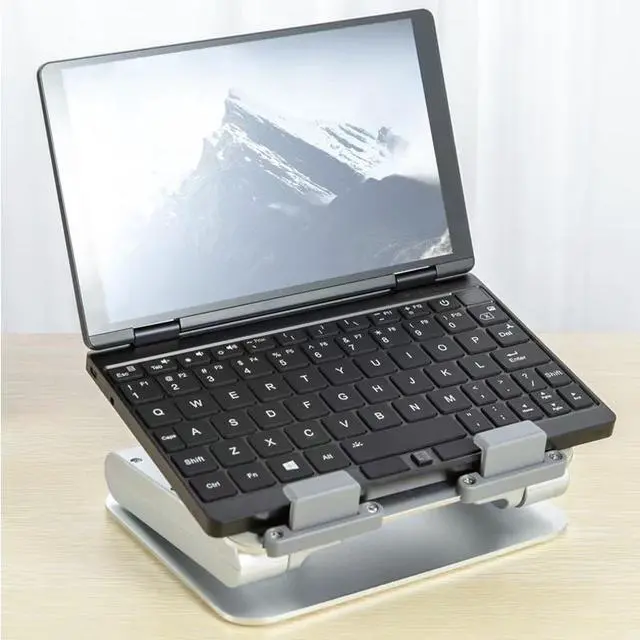 Alt view image 7 of 7 - T33-2 Foldable Metal Tablet Stand with Built-in Cooling Fan, Adjustable, Portable, Heat Dissipation Stand