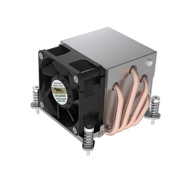 Alt view image 2 of 2 - LGA2011-R63 150W 2U Server CPU Cooler, 4 Heat Pipes, PWM 6800RPM Fan, Dual Ball Bearing - For Intel LGA2011/2066
