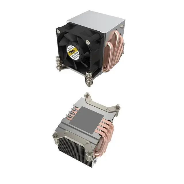 Alt view image 2 of 2 - LGA2011-R63 Narrow 150W CPU Cooler, 4 Heat Pipes, Square 6800RPM PWM Fan, Intel LGA2011 Rectangular