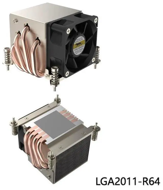 Main image of LGA2011-R64 180W CPU Cooler, 4 Heat Pipes, 8000RPM PWM Fan, 47CFM Airflow, 67mm Low Profile for Intel LGA2011/2066 X79/X99/X299 HEDT Workstations