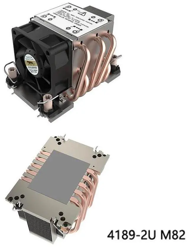 Main image of 4189-2U-M82 300W 2U Server CPU Cooler, 5 Heat Pipes, Copper Base, 8000RPM PWM Fan, 66.3mm Height for Intel Xeon Scalable LGA4189