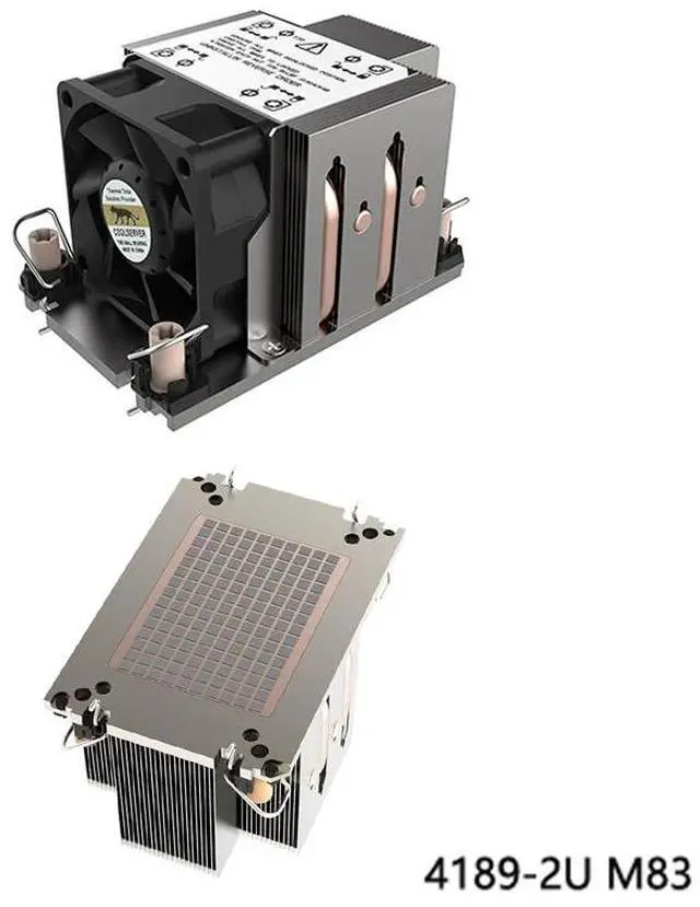 Main image of 4189-2U-M83 270W 2U Server CPU Cooler, 4 Heat Pipes, Copper Base, 8000RPM PWM Fan, 64.5mm Height for Intel Xeon Scalable LGA4189