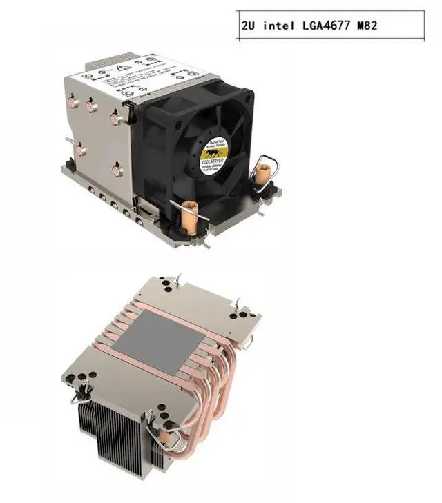 Main image of 2U LGA4677 M82 300W Server CPU Cooler, 5 Heat Pipes, Copper Base + Copper Fins, 8000RPM PWM Fan, 65.9mm Height for Intel LGA4677