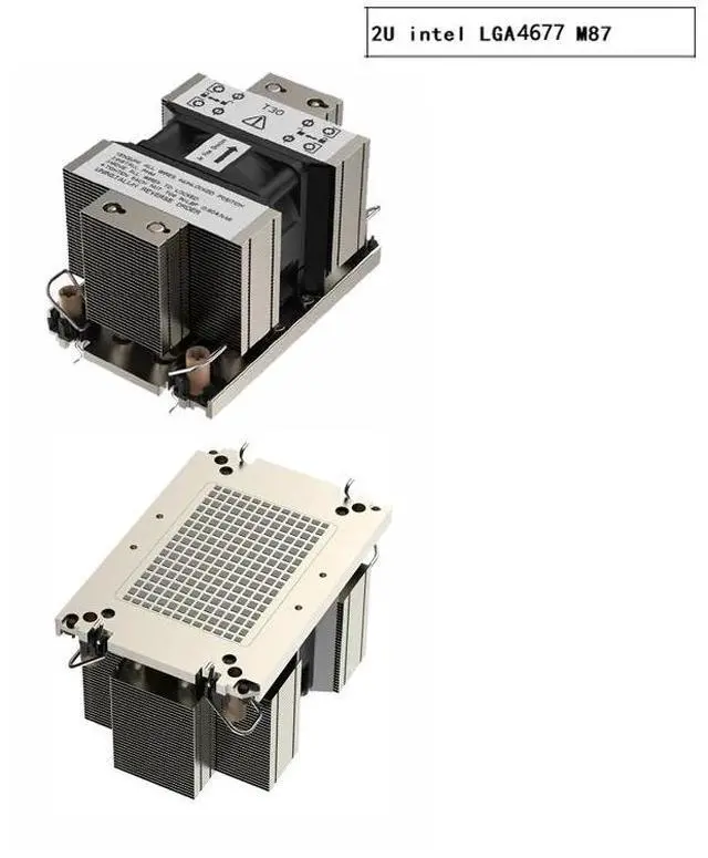 Main image of 2U LGA4677 M87 300W Server CPU Cooler, 5 Heat Pipes, Copper Base, 11000RPM PWM Fan, 62CFM Airflow, 64.5mm Height for Intel Xeon Scalable LGA4677