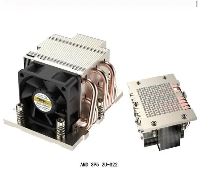 Main image of AMD SP5 2U-S22 380W Server CPU Cooler, 6 Heat Pipes, Copper Base, 8000RPM PWM Fan, 66.3mm Height for AMD SP5 Processors