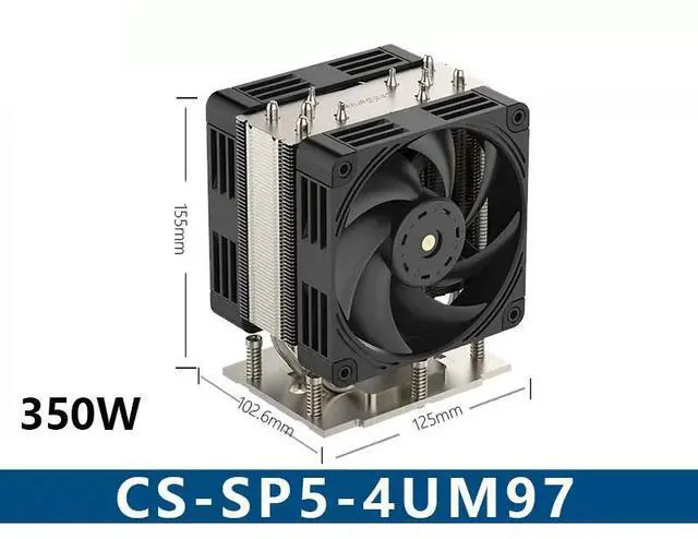 Main image of SP5 M97 350W Tower CPU Cooler, 5 Heat Pipes, Copper Base, 120mm PWM Silent Fan, 155mm Height for