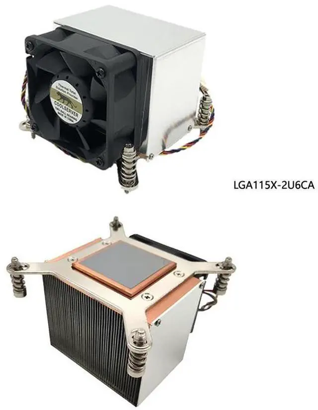 Main image of LGA115X-2U6CA 95W Low Profile CPU Cooler, Copper Base + Aluminum Fins, 6800RPM PWM Fan, 67mm Height for Intel LGA1200/115X