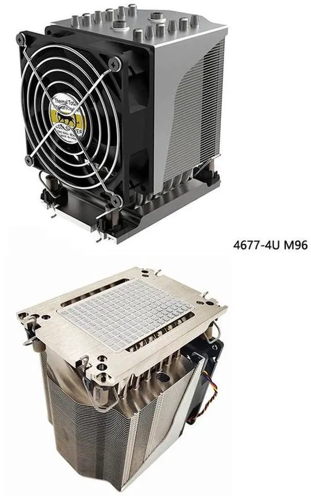Main image of 4677-4UM96 320W 4U CPU Cooler, 6 Heat Pipes, Copper Base, 90mm PWM Fan, 125.5mm Height for Intel LGA4677 Xeon Scalable