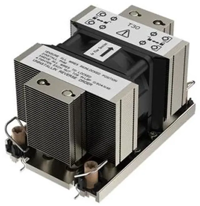 Alt view image 2 of 3 - 4677-2UM87 400W 2U Server CPU Cooler, 5 Heat Pipes, Copper Base, 11000RPM PWM Fan, 47CFM Airflow, 64.5mm Height for Intel LGA4677 Xeon Scalable