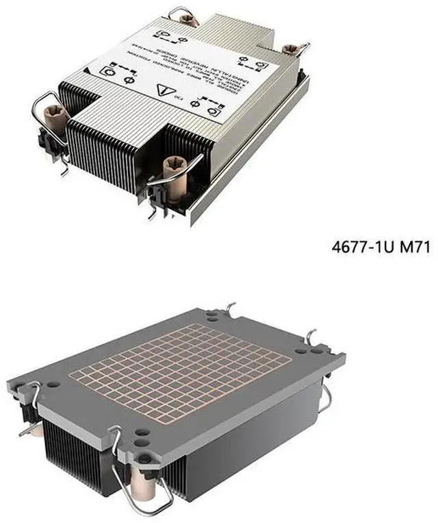 Main image of 4677-1UM71 205W 1U Passive Server CPU Cooler, 4 Heat Pipes, Copper Base, Fanless Design, 25.3mm Height for Intel LGA4677 Xeon Scalable