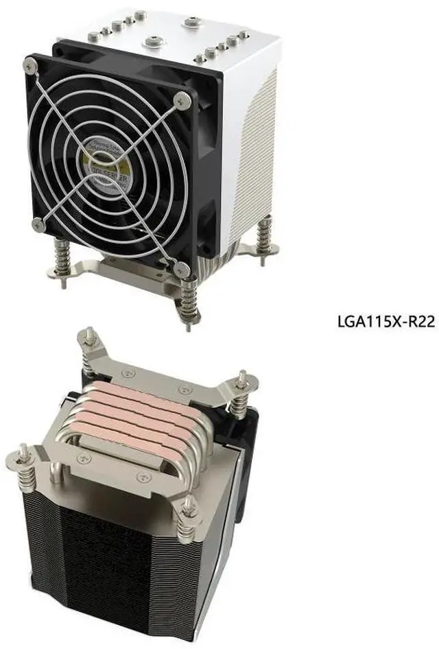 Main image of LGA115X-R22 145W 4U CPU Cooler, 5 Heat Pipes, 90mm PWM Fan, 61CFM Airflow, 124.8mm Height for Intel LGA1200/115X