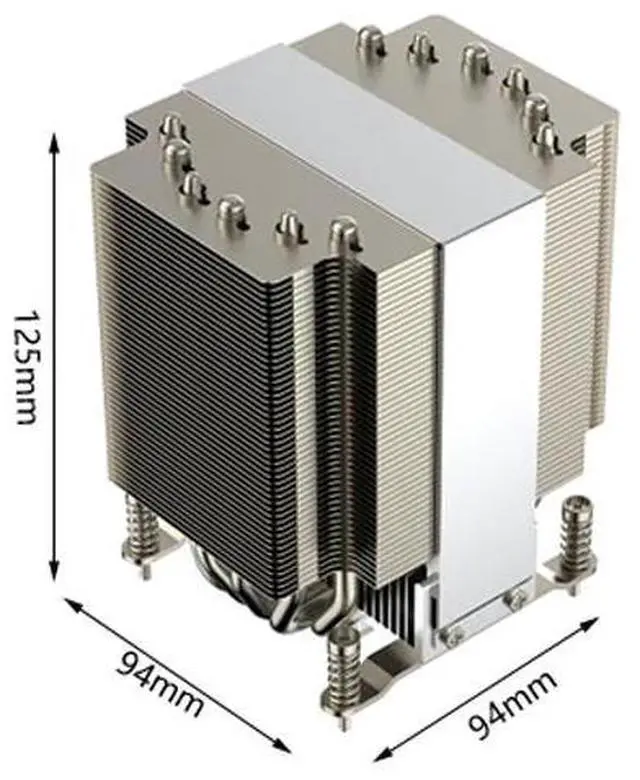 Alt view image 2 of 3 - LGA1700-4U R28 280W 4U CPU Cooler, 6 Heat Pipes, Copper Base, 95CFM Airflow, 125mm Height for Intel LGA1700/1851