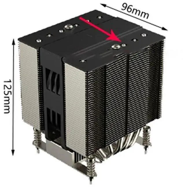 Alt view image 2 of 3 - 1700R29 PRO 270W 4U CPU Cooler, 6 Heat Pipes, Copper Base, 100mm High-Performance PWM Fan, 128CFM Airflow, 125mm Height for Intel LGA1851/1700