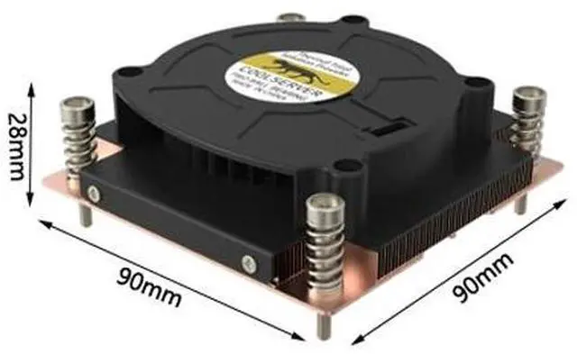 Alt view image 3 of 7 - V12 1700 125W Ultra-Thin CPU Cooler, Vapor Chamber + Copper Fins, 80mm High-Performance PWM Fan, 13.5mmHO Static Pressure, 28mm Height for Intel LGA1700/1851 (12th-14th Gen & Ultra Series) 1U/SFF Ser