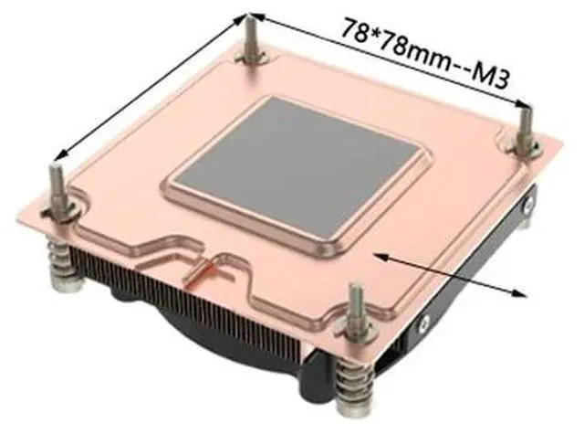 Alt view image 4 of 7 - V12 1700 125W Ultra-Thin CPU Cooler, Vapor Chamber + Copper Fins, 80mm High-Performance PWM Fan, 13.5mmHO Static Pressure, 28mm Height for Intel LGA1700/1851 (12th-14th Gen & Ultra Series) 1U/SFF Ser