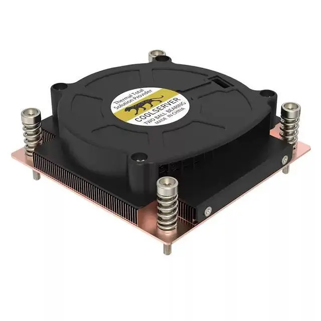 Alt view image 2 of 4 - V12 115X 125W Ultra-Thin CPU Cooler, Vapor Chamber + Copper Fins, 80mm High-Performance PWM Fan, 13.5mmHO Static Pressure, 28mm Height for Intel LGA1200/115X (LGA1150/1151/1155/1156) 1U/SFF Server Bu