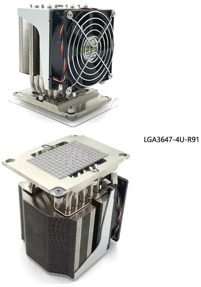 Main image of LGA3647-4U-R91 240W 4U CPU Cooler, 5 Heat Pipes, Copper Base, 90mm PWM Fan, 61CFM Airflow, 125.5mm Height for Intel LGA3647 Rectangular