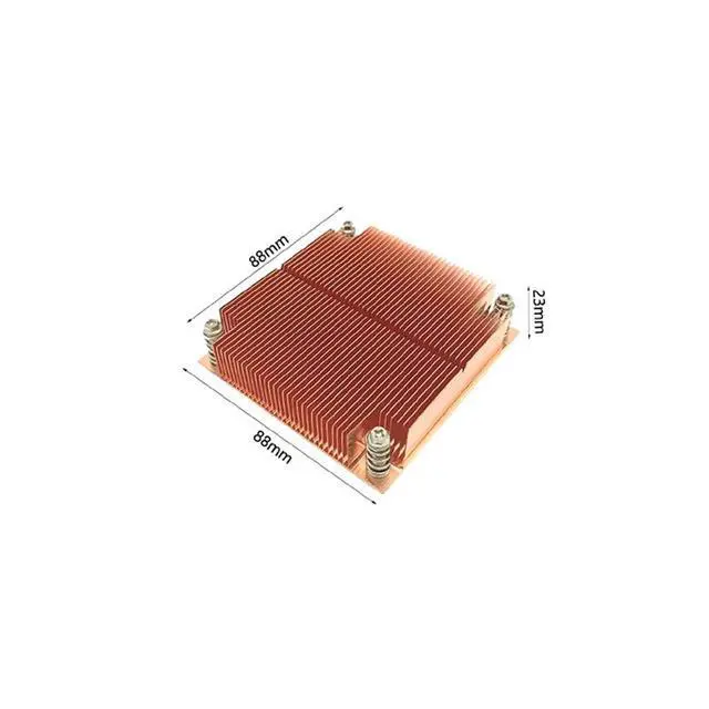 Alt view image 3 of 6 - 1U1C 115X 80W 1U Passive CPU Cooler, All-Copper Base + Copper Fins, Fanless Design, 23mm Height for Intel LGA1200/115X (LGA1150/1151/1155/1156) 1U Rackmount