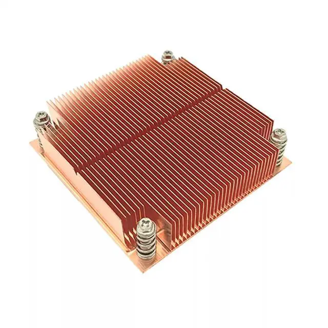 Alt view image 5 of 6 - 1U1C 115X 80W 1U Passive CPU Cooler, All-Copper Base + Copper Fins, Fanless Design, 23mm Height for Intel LGA1200/115X (LGA1150/1151/1155/1156) 1U Rackmount