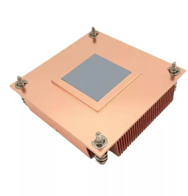 Alt view image 3 of 3 - 1U1C 2011 80W 1U Passive CPU Cooler, All-Copper Base + Copper Fins, Fanless Design, 23mm Height for Intel LGA2011/2066 Square ILM