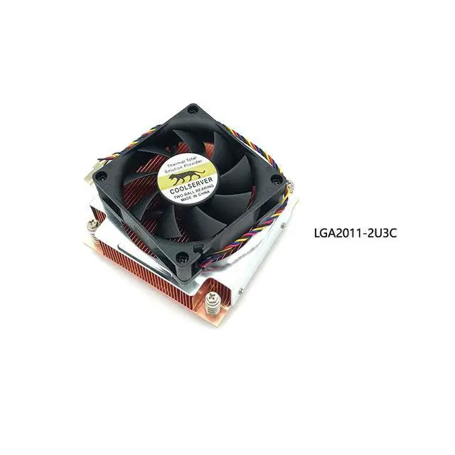 Alt view image 2 of 3 - LGA2011-2U3C 110W 2U CPU Cooler, All-Copper Base + Copper Fins, 70mm PWM Fan, 47mm Height for Intel LGA2011 Square ILM