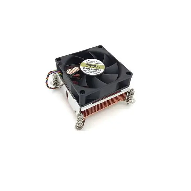 Alt view image 2 of 3 - LGA2011-2U3CC 100W 2U CPU Cooler, All-Copper Base + Copper Fins, 70mm PWM Fan, 48mm Height for Intel LGA2011 Square ILM