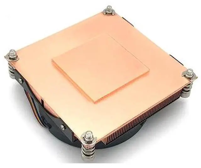Alt view image 3 of 3 - LGA2011-1U3C 110W 1U CPU Cooler, All-Copper Base + Copper Fins, 70mm Blower Fan, 28mm Height for Intel LGA2011 Square ILM
