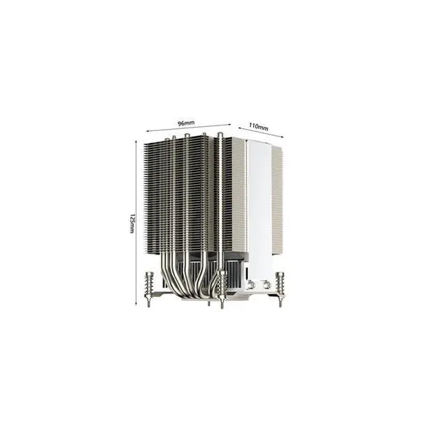 Alt view image 2 of 4 - R28 115X 240W 4U/Workstation CPU Cooler, 6 Heat Pipes, Copper Base, 90mm High-Performance PWM Fan, 95CFM Airflow, 14.1mmHO Static Pressure, 125mm Height for Intel LGA1200/115X (LGA1150/1151/1155/1156
