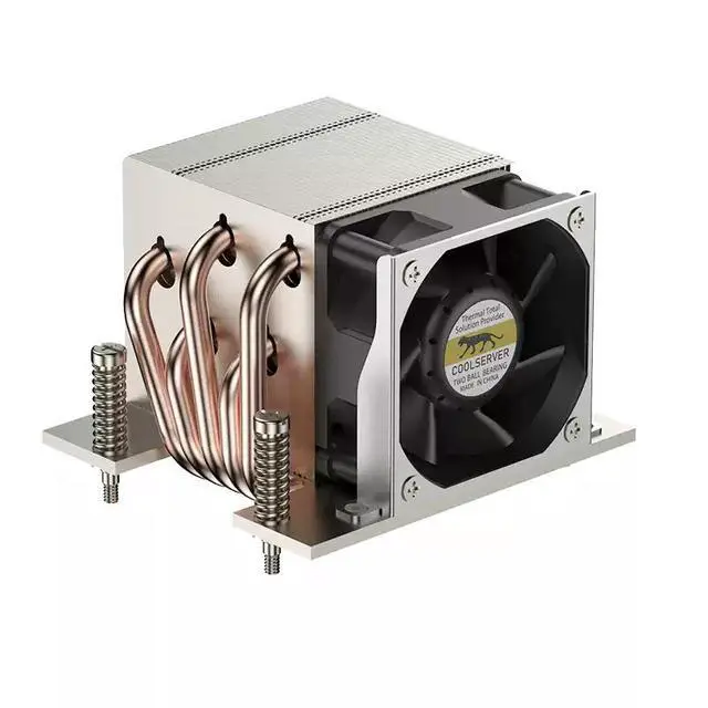 Alt view image 2 of 5 - AM4/5-2UR67 200W 2U CPU Cooler, 5 Heat Pipes, 11000RPM PWM Fan, 62CFM Airflow, 67.5mm Height for AMD AM5/AM4 2U Server