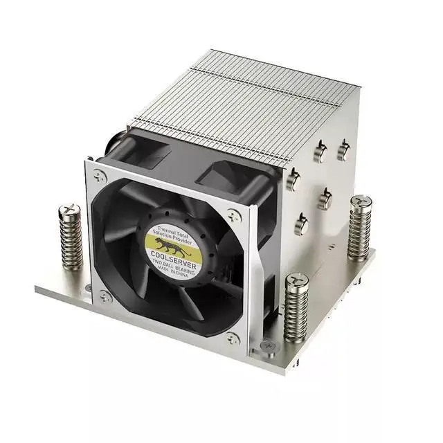 Alt view image 3 of 5 - AM4/5-2UR67 200W 2U CPU Cooler, 5 Heat Pipes, 11000RPM PWM Fan, 62CFM Airflow, 67.5mm Height for AMD AM5/AM4 2U Server