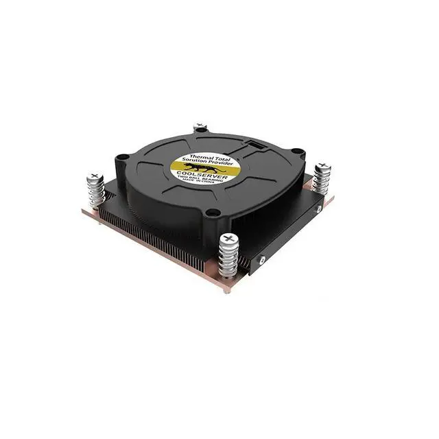 Alt view image 2 of 3 - LGA1700-1U3C 125W 1U Server CPU Cooler, Copper Base + Copper Fins, 6600RPM PWM Fan, 27mm Height for Intel LGA1700 1U Rackmount