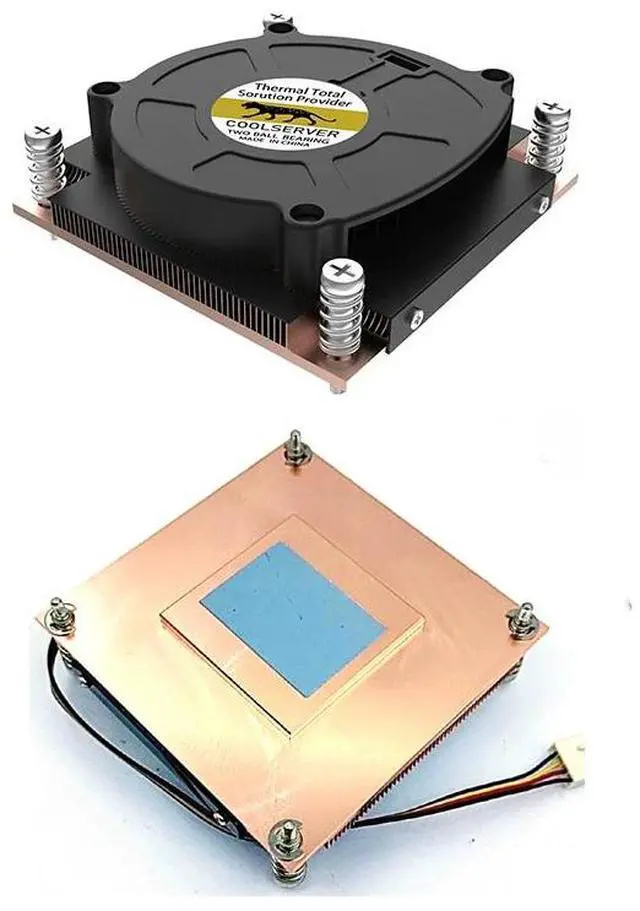 Main image of LGA1700-1U3C 125W 1U Server CPU Cooler, Copper Base + Copper Fins, 6600RPM PWM Fan, 27mm Height for Intel LGA1700 1U Rackmount