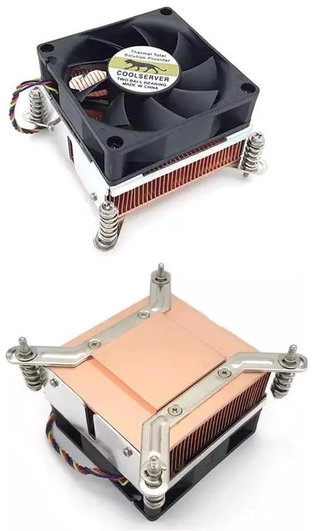 Main image of LGA1700-2U3CC 110W 2U Server CPU Cooler, Full Copper, 4300RPM PWM Fan, 48mm Height for Intel LGA1700 2U Rackmount