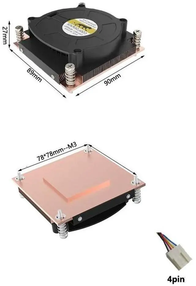 Main image of 1U3C 1700 115W 1U Server CPU Cooler, Full Copper, 6000RPM PWM Blower Fan, 27mm Height for Intel LGA1700/1851 1U Rackmount