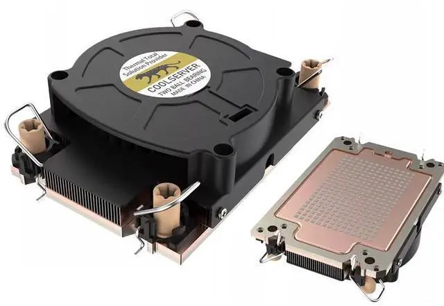 Main image of LGA4189 1U V75 Copper Vapor Chamber CPU Cooler Active Cooling for Server/Industrial PC, 205W TDP, 113x80x28mm, 4-Pin PWM Fan