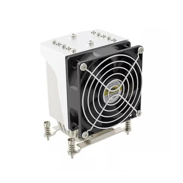 Alt view image 3 of 6 - R22 4U Server CPU Cooler for AMD AM5/AM4 5-Heatpipe Dual Ball Bearing PWM Fan, 180W TDP, Industrial/Workstation Cooling