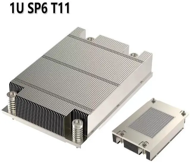 Main image of T11 1U Passive CPU Cooler for AMD SP6 4-Heatpipe Fanless Heatsink, Copper Base, Industrial/Server Cooling, 155W TDP, 118x91x27mm