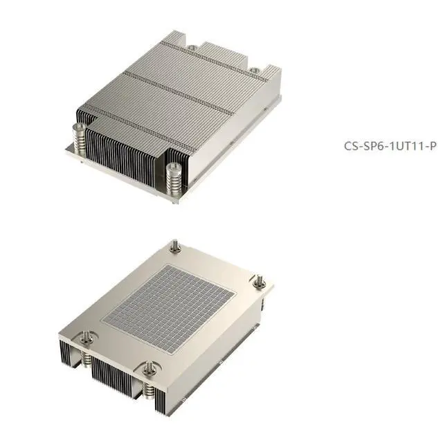 Alt view image 6 of 6 - T11 1U Passive CPU Cooler for AMD SP6 4-Heatpipe Fanless Heatsink, Copper Base, Industrial/Server Cooling, 155W TDP, 118x91x27mm
